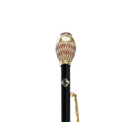 Handmade Luxury 24K Gold Shoehorn with Crystal Knob