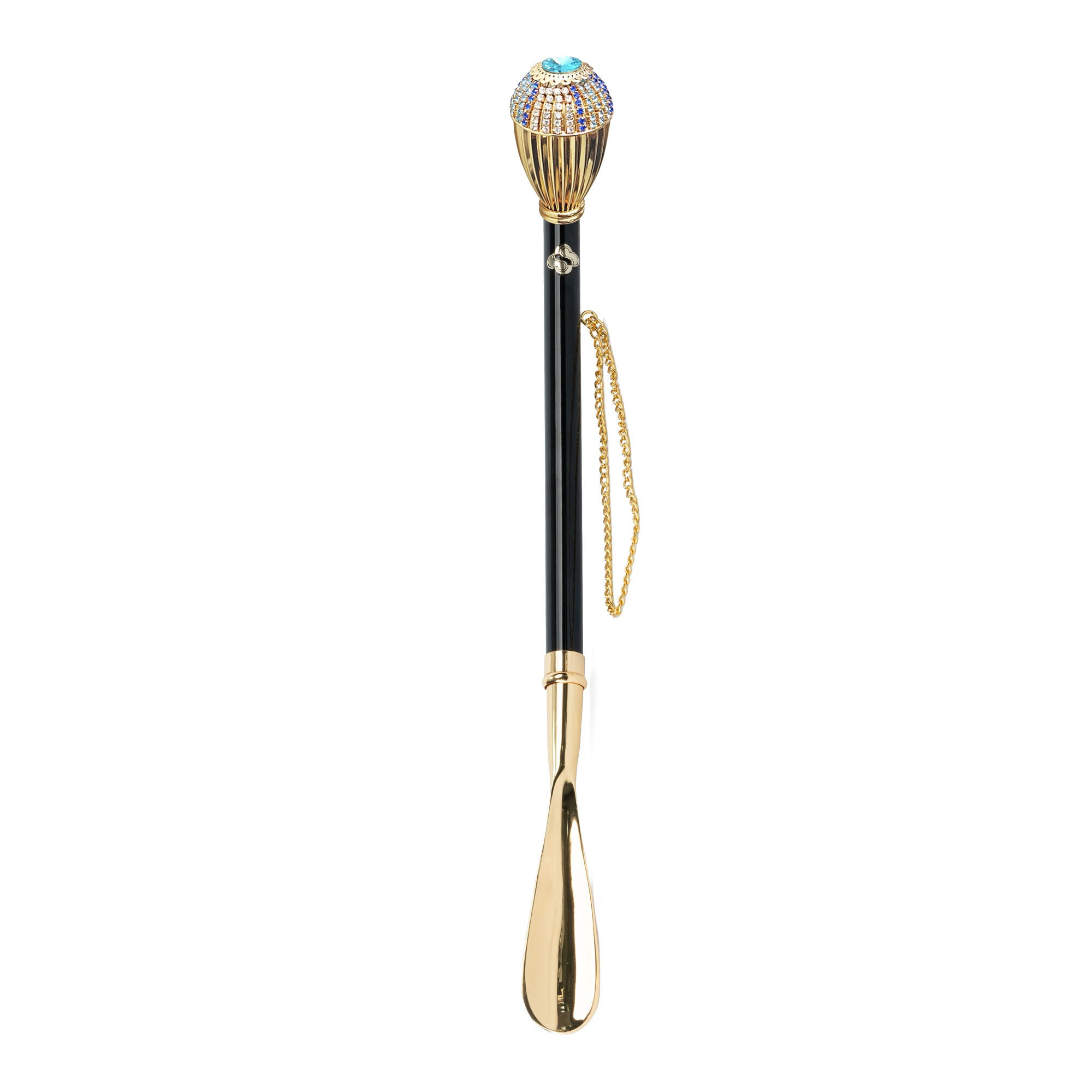 Glamour Crystal-Encrusted Shoehorn with 24K Gold Handle