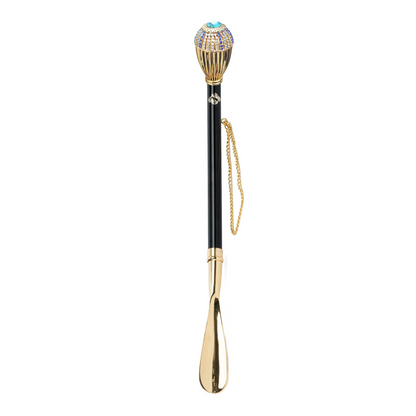 Glamour Crystal-Encrusted Shoehorn with 24K Gold Handle