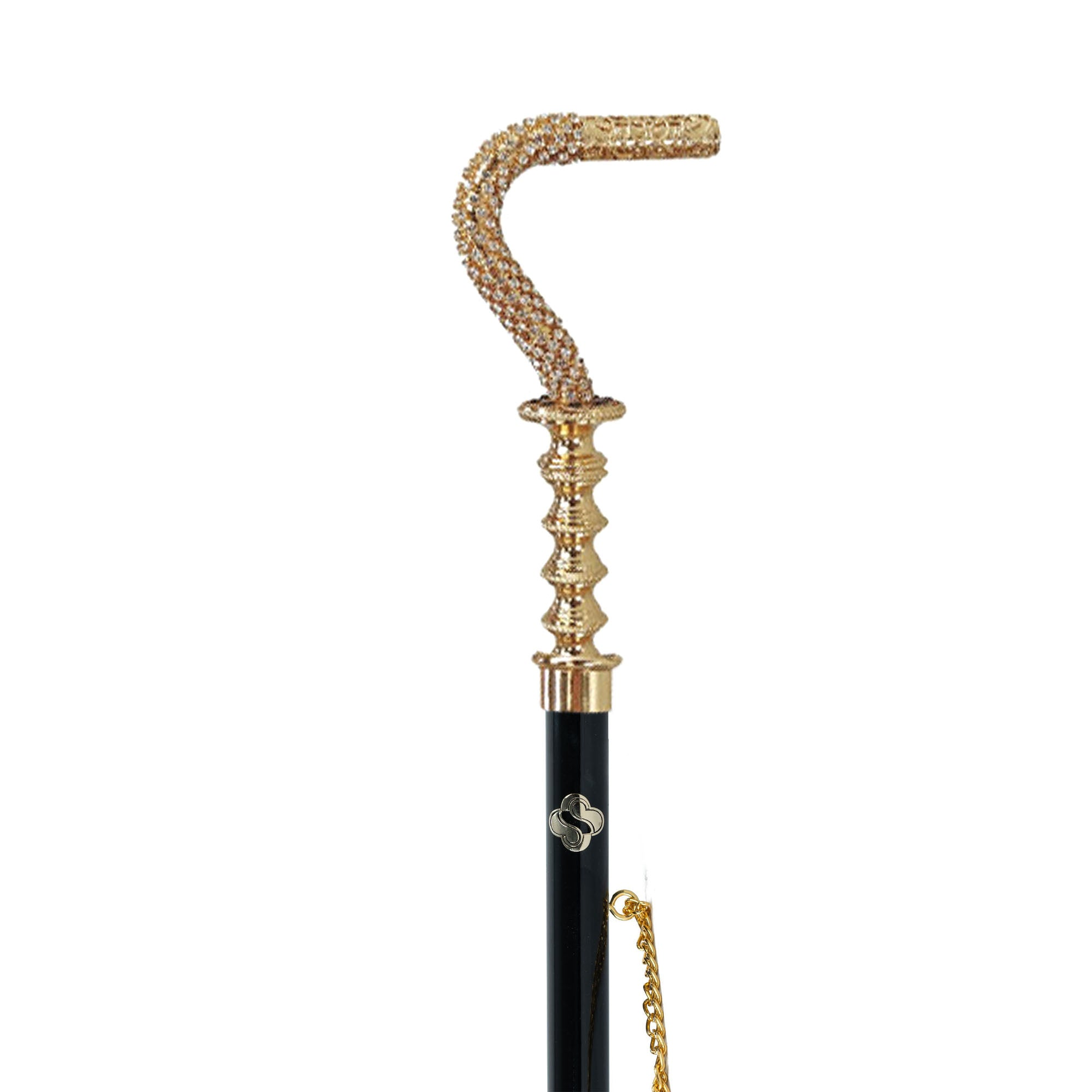 Sculpted Italian Shoehorn with 24K Gold Handle and Crystals