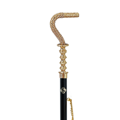 Sculpted Italian Shoehorn with 24K Gold Handle and Crystals