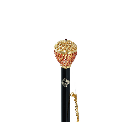 Glamorous Italian Shoehorn with Crystal-Encrusted Gold Handle