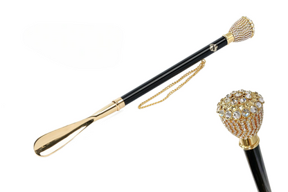 Handmade Glamorous Italian Shoehorn with Precious Crystals