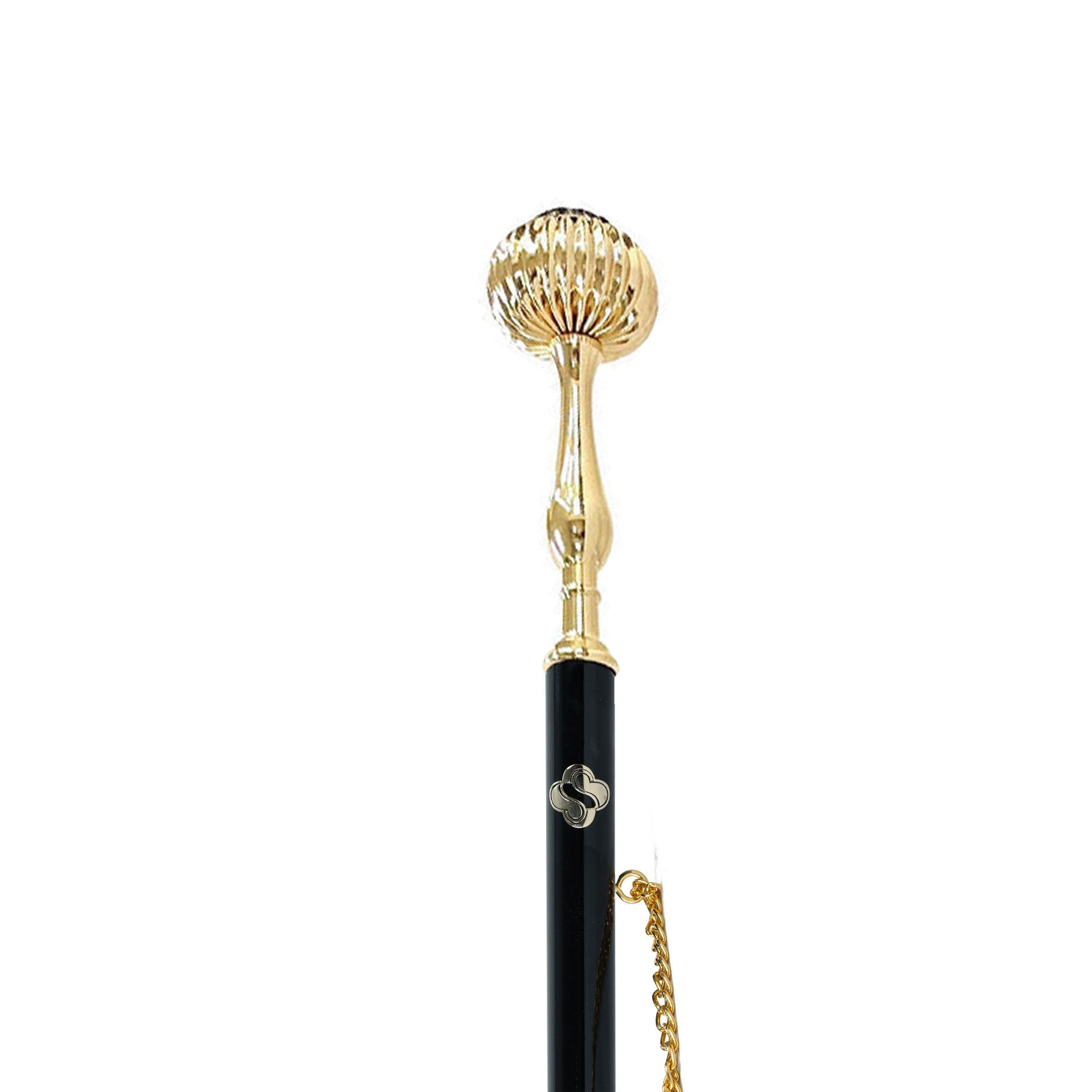 Elegant 24K Gold-Plated Shoehorn with Jet Crystals