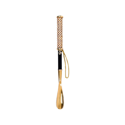 Elegant Italian 24K Gold-Plated Shoehorn with Rhinestone Accents