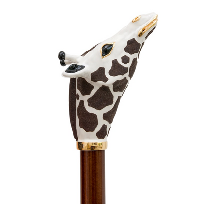 Giraffe Head Handle Shoehorn with Wooden Shaft - Italian Craft