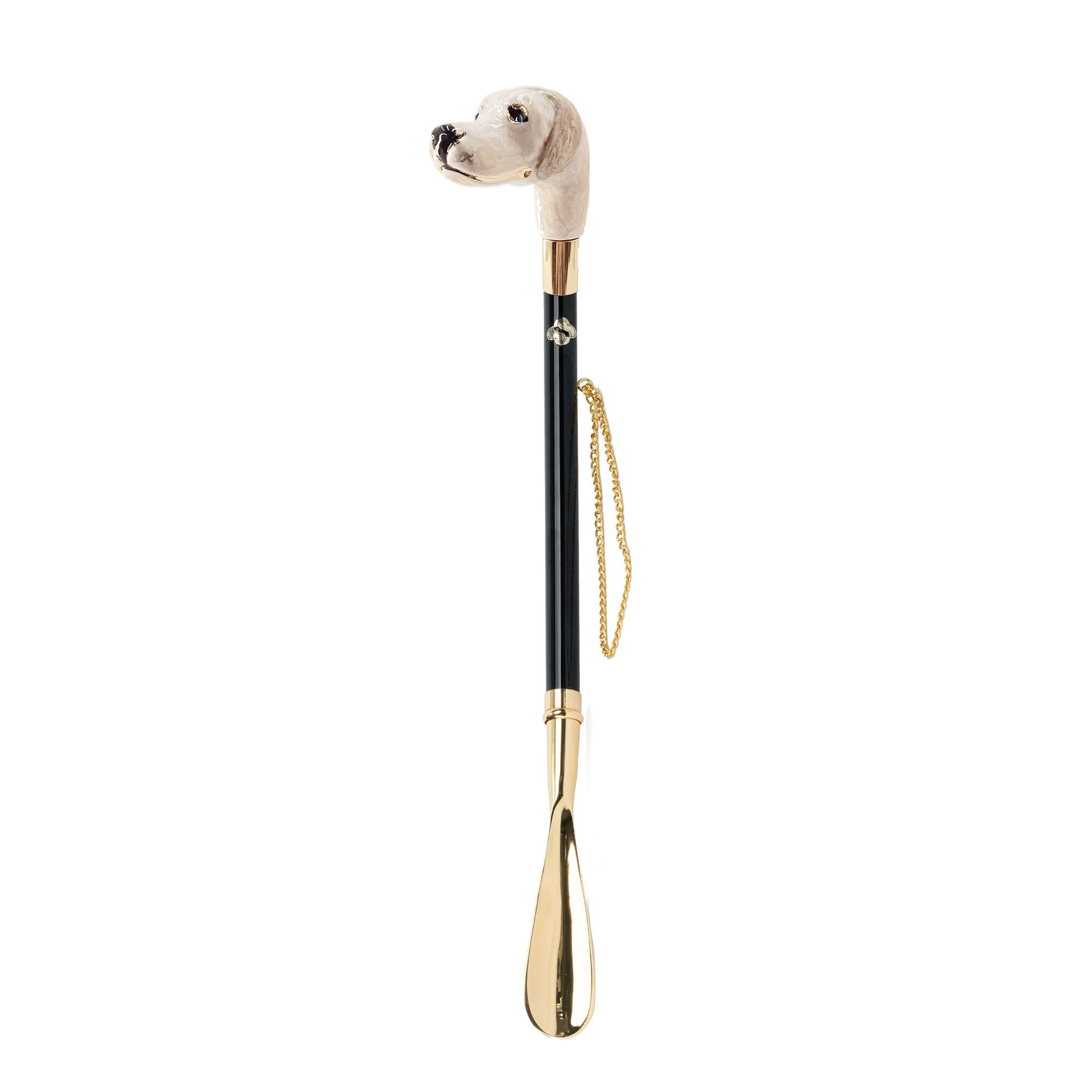 Elegant Canine Craftsmanship: 24K Gold-Plated Dog Handled Shoehorn
