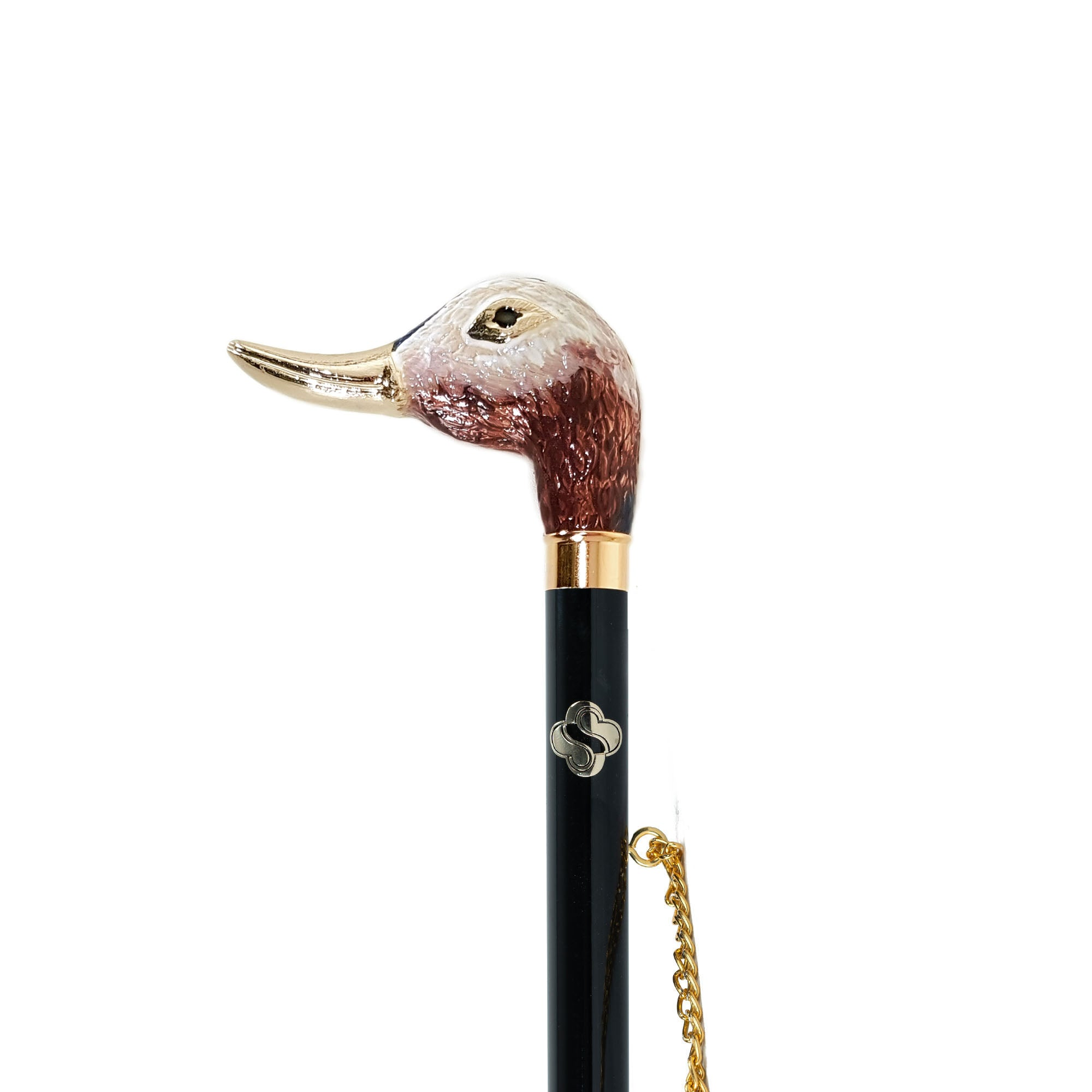Whimsical Hand-Painted 24K Gold-Plated Duck Shoehorn