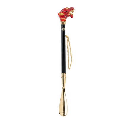 Vibrant Design 24K Gold-Plated Shoehorn with Colorful Puma Handle