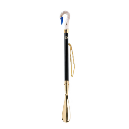 Exclusive Swan Hand-Painted 24K Gold-Plated Swan Shoehorn
