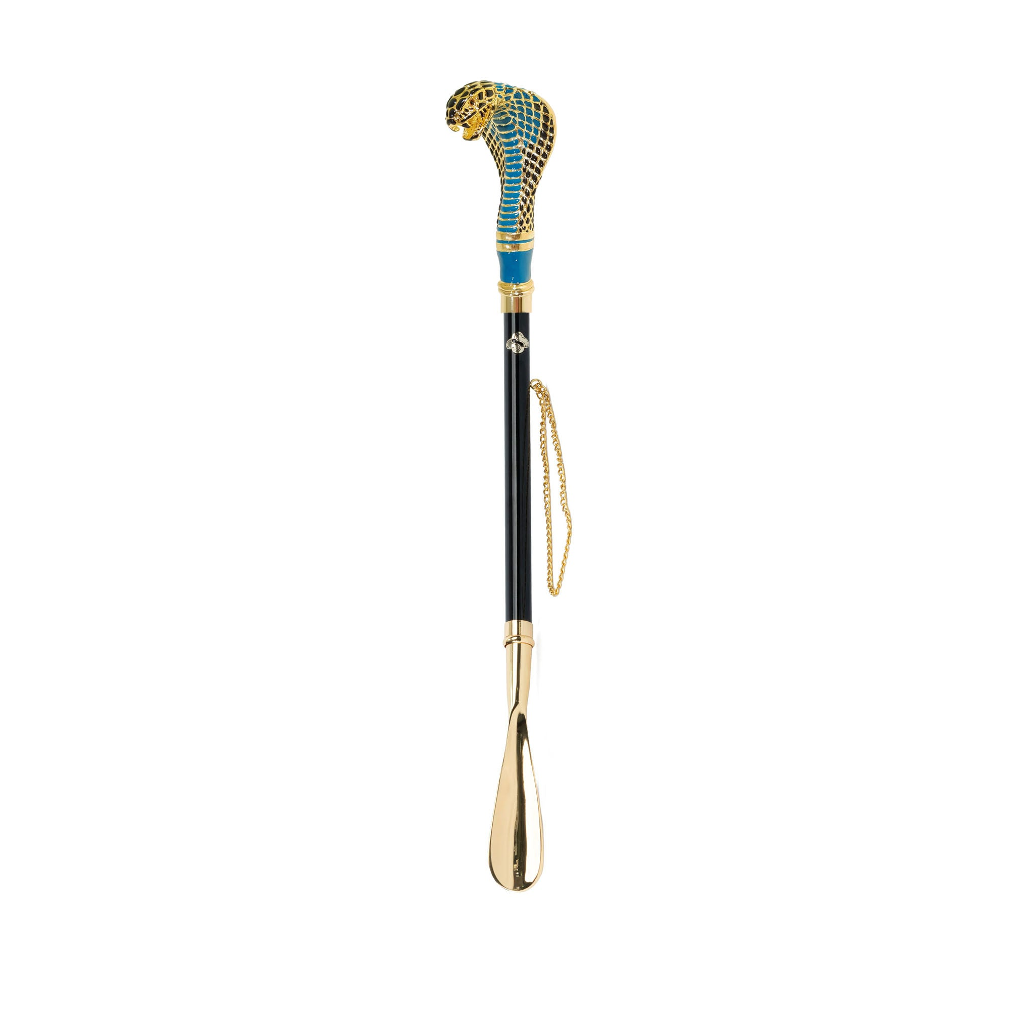 Luxury 24K Gold-Plated Shoehorn with Hand-Painted Cobra Handle