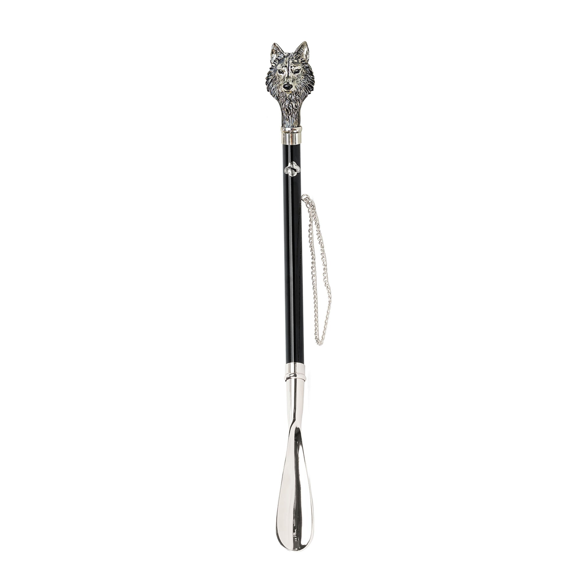Exclusive Hand-Enameled Wolf Shoehorn – 925 Silver-Plated