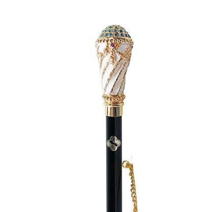 Luxury 24K Gold-Plated Shoehorn with Enamel Handle and Crystal Accents