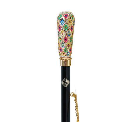 Luxury 24K Gold-Plated Shoehorn with Hand-Painted Crystal Handle
