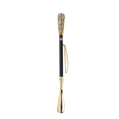 Luxury 24K Gold-Plated Shoehorn with Hand-Painted Crystal Handle