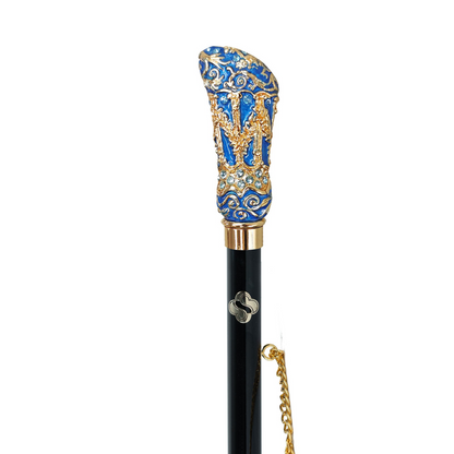 Elegant 24K Gold-Plated Shoehorn with Hand-Painted Crystal Handle