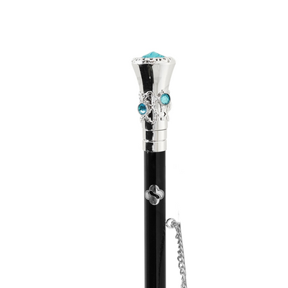 Luxury Designer Ornate Shoehorn with Aquamarine Crystals