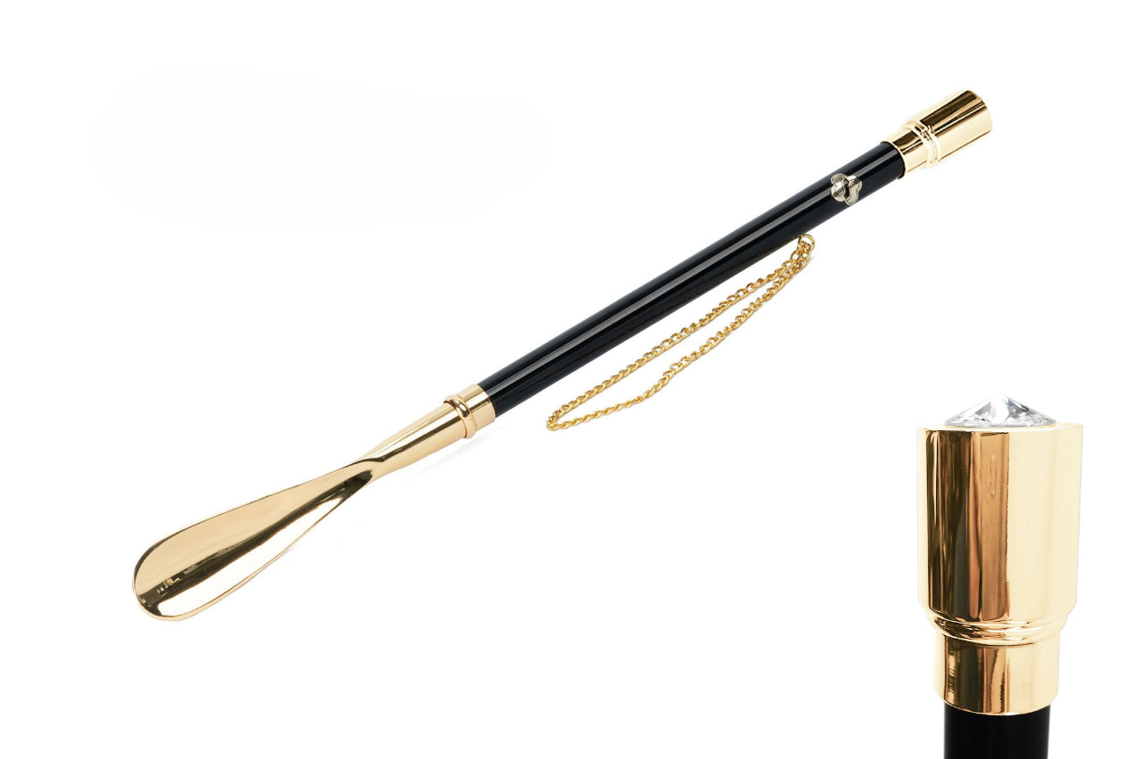 Luxury Italian Shoehorn with 24K Gold-Plated Golden Handle
