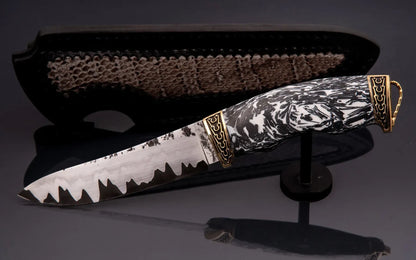 Chopped carbon handle knife design