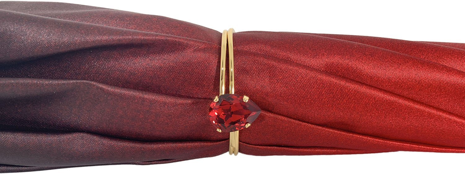 Handcrafted Elegant Red Double Canopy Umbrella with Rose Design