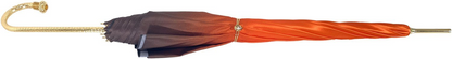 Handmade Beautiful Double Canopy Umbrella in Luxurious Orange Satin