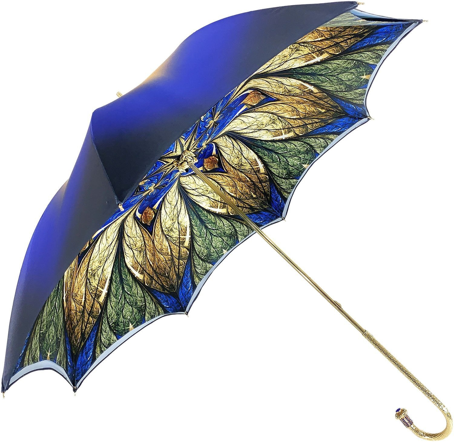 Luxurious Blue Umbrella – Double Cloth with Abstract Design