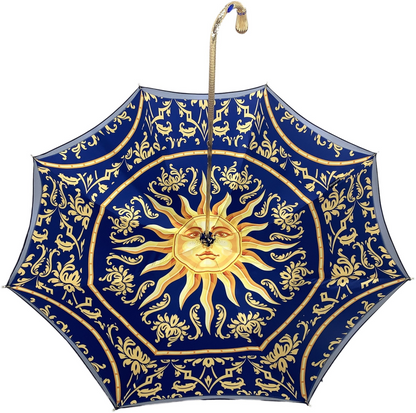 Beautiful Luxury Double Canopy Umbrella in Luxurious Blue Satin