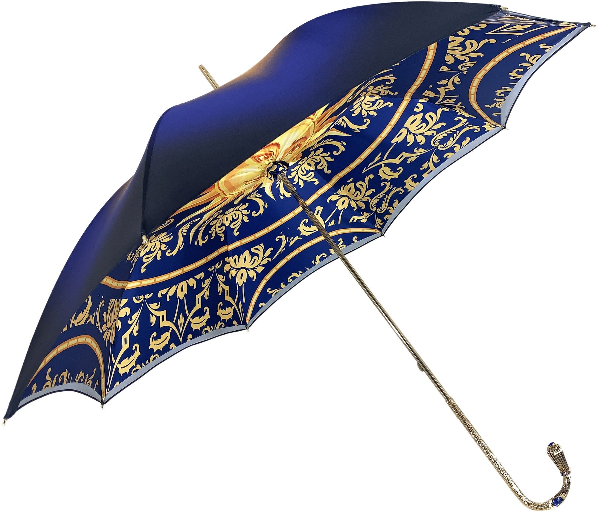 Beautiful Luxury Double Canopy Umbrella in Luxurious Blue Satin
