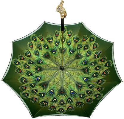 Exclusive Green Peacock Umbrella – Elegant Handmade Design