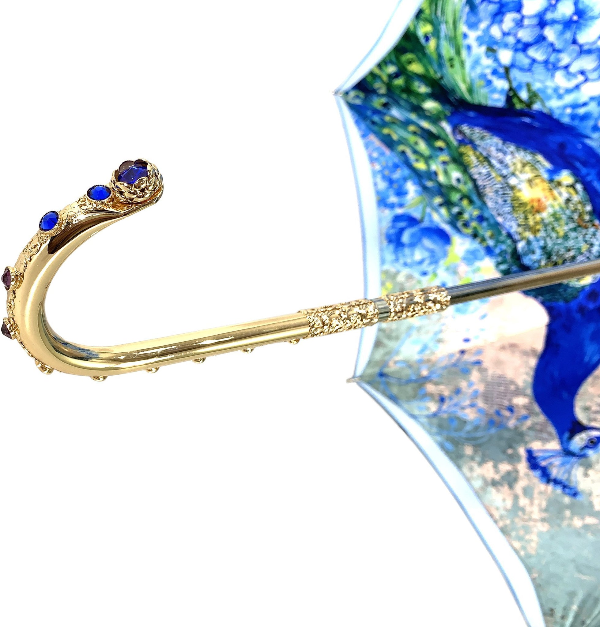 Luxury Peacock Umbrella – Italian Handmade Masterpiece