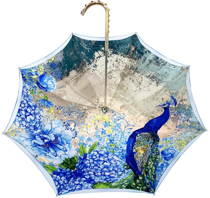 Luxury Peacock Umbrella – Italian Handmade Masterpiece