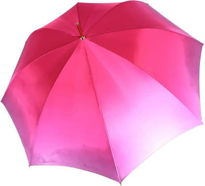 Fuchsia and Pink Double Canopy Umbrella with Floral Interior Design