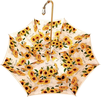 Sunflower Elegance – Double Canopy Umbrella with 24K Gold Details