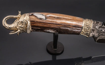 Damascus steel elephant knife