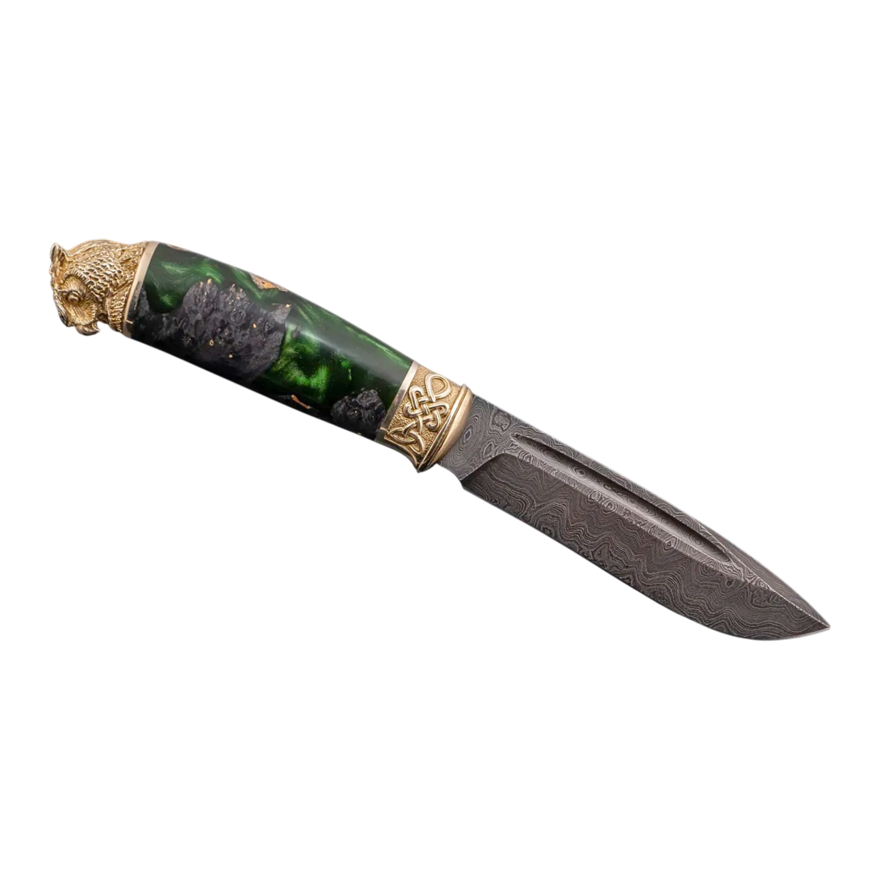 Eagle owl author collectible art knife