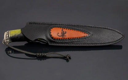 Green epoxy hybrid handle art knife