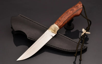 Handmade knife blade close up