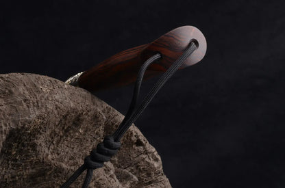 Handmade knife ironwood handle detail