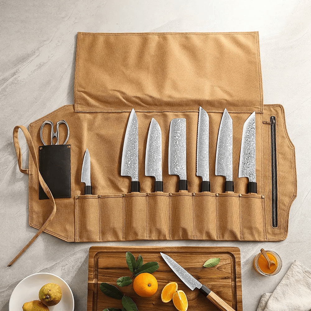 Professional Canvas Knife Roll Case – 8 Slots