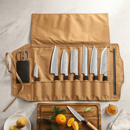 Professional Canvas Knife Roll Case – 8 Slots