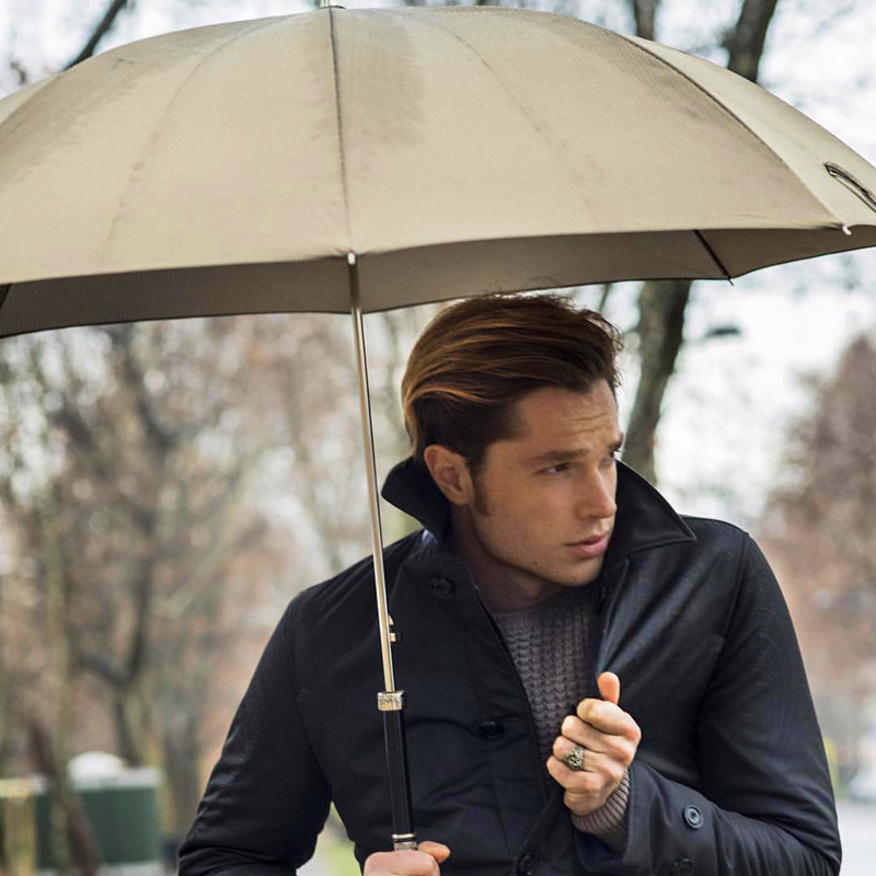 Luxury Men’s Umbrella with Enameled Resin Handle – Handmade in Italy