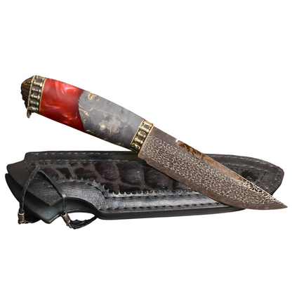 Mosaic damask handmade knife