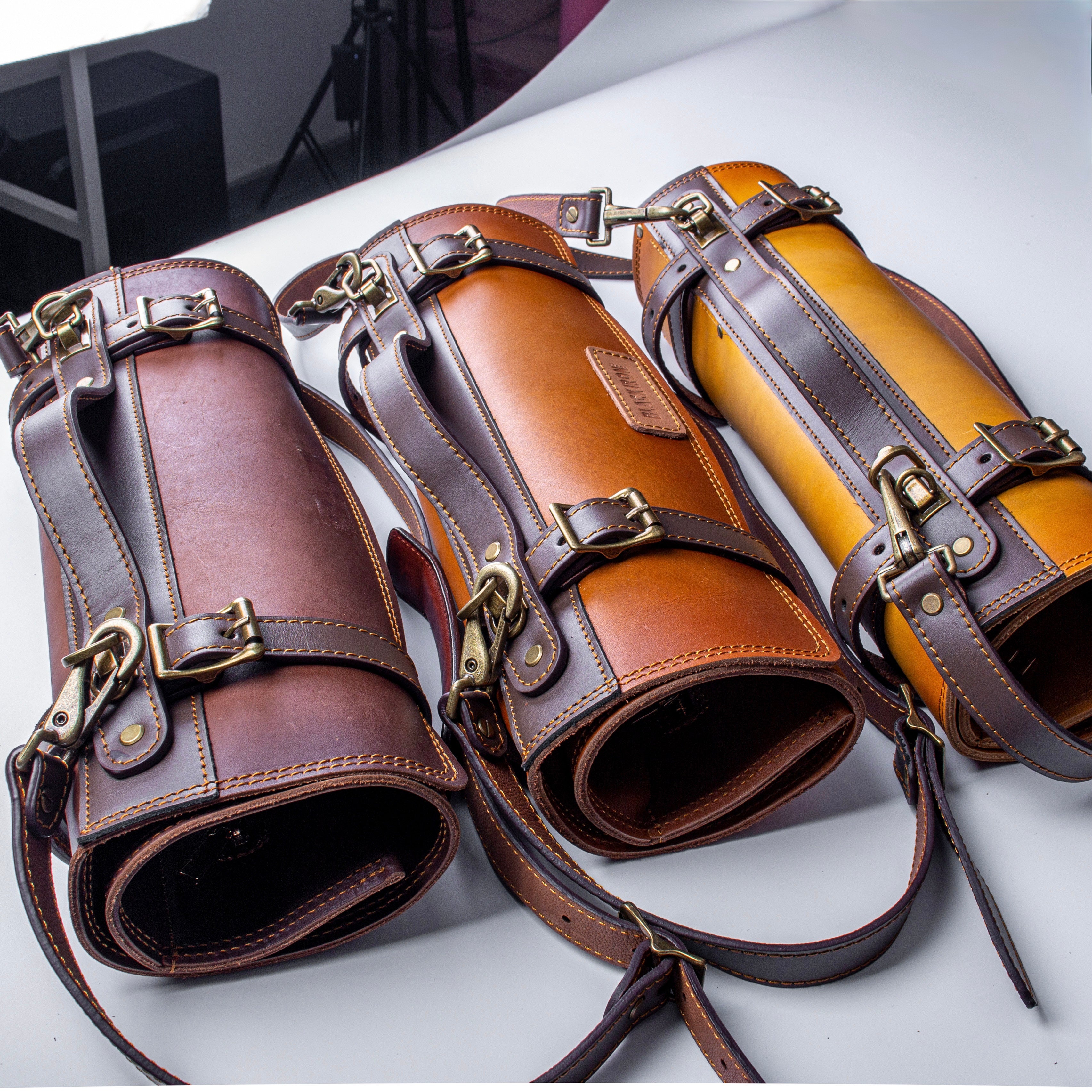 Professional chef knife carrier leather