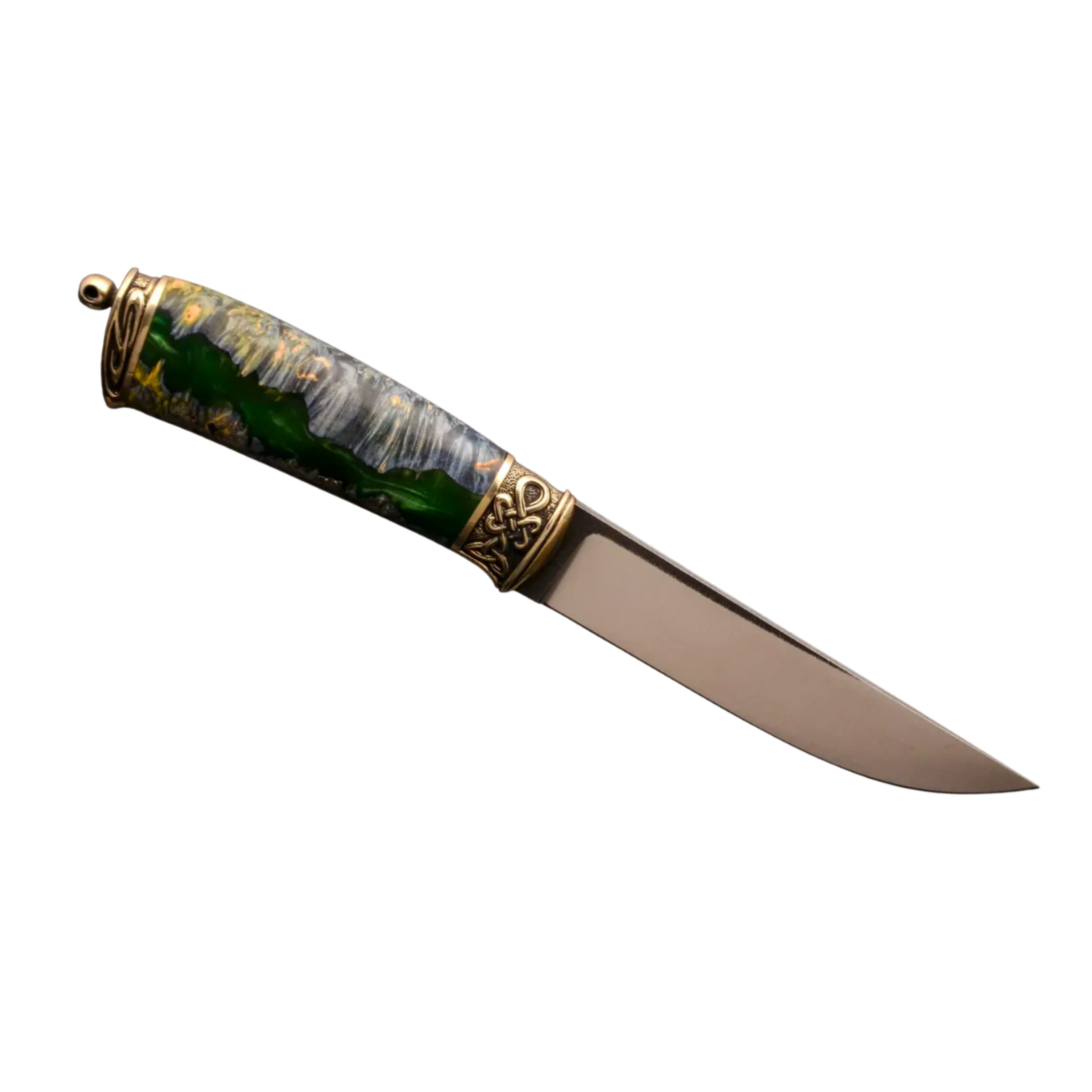 Handmade Custom Knife – Steel Blade, Hybrid Handle, Leather Sheath - Elegant Knives