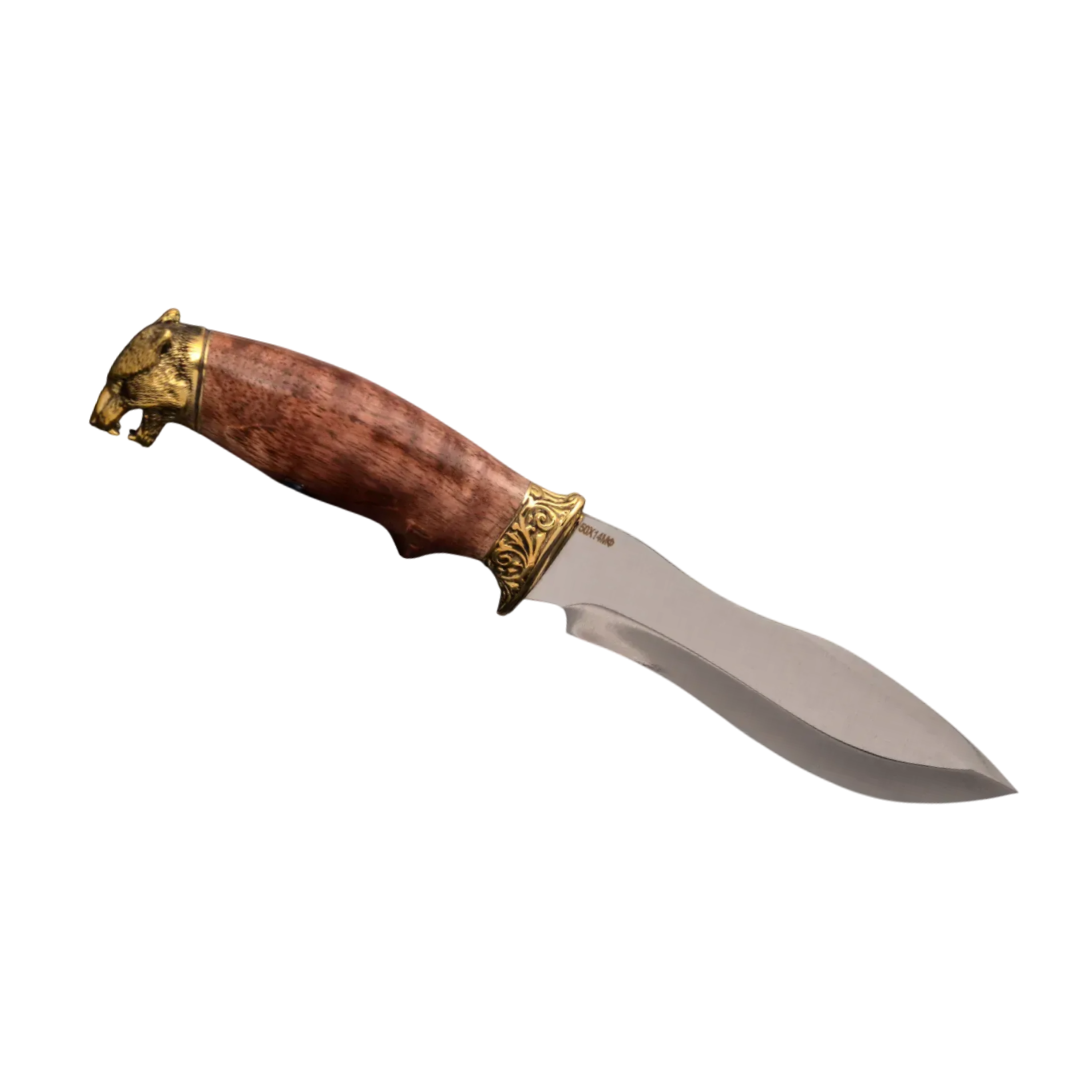 Hunting Knife with Stainless Steel Blade and Bog Oak Handle