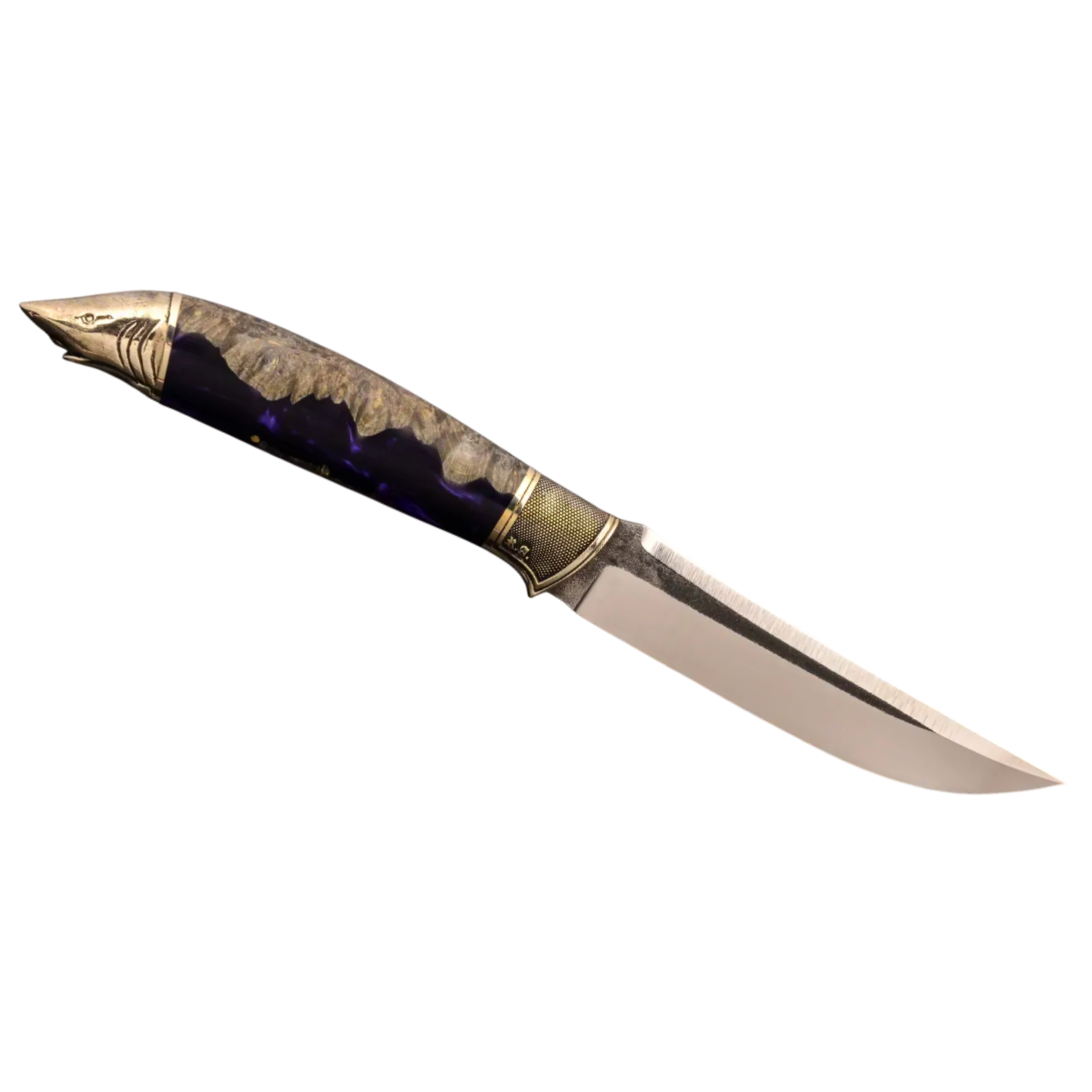Premium N690 Steel Knife with Hybrid Handle and Leather Sheath