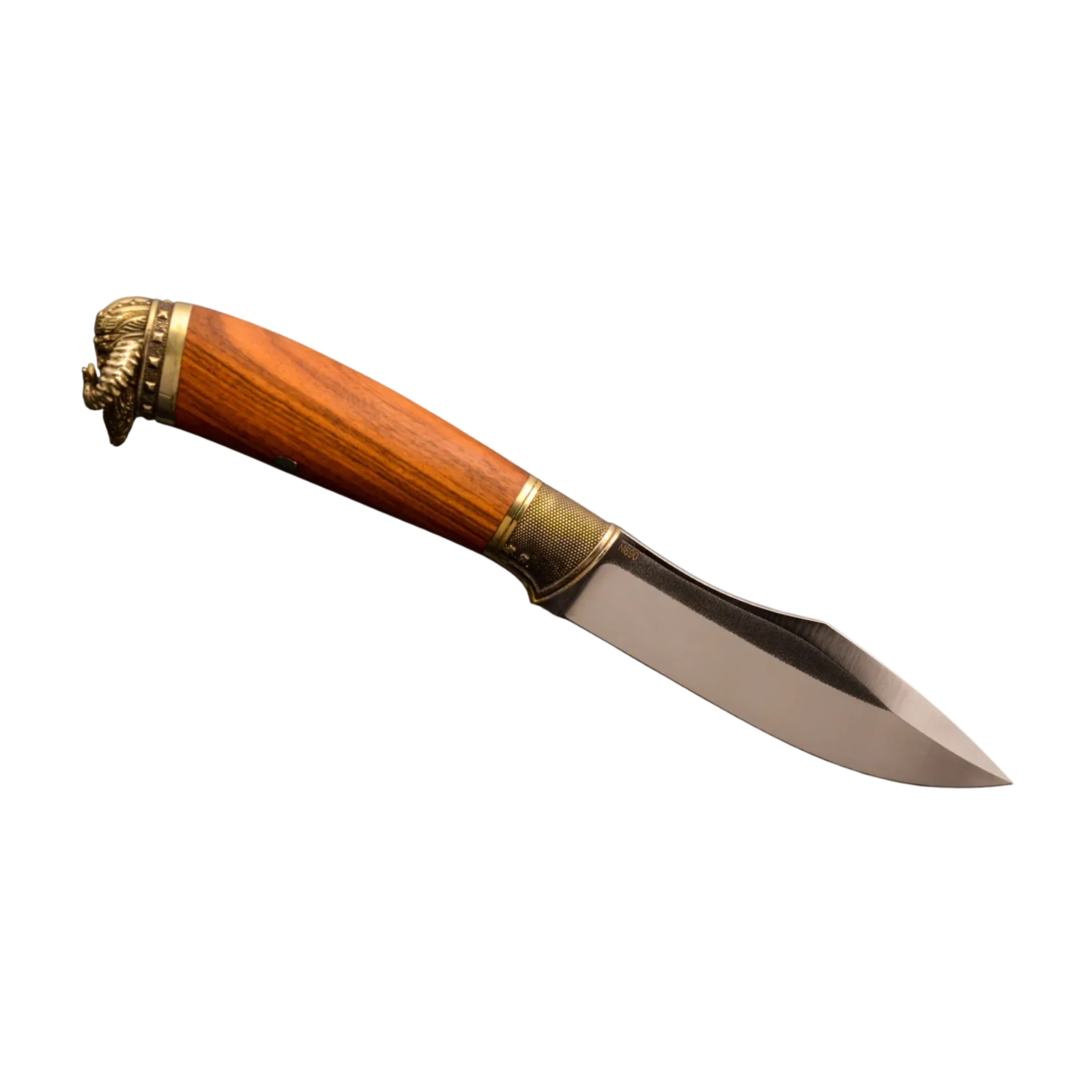 Viking-Inspired Knife with N690 Steel Blade and Rosewood Handle