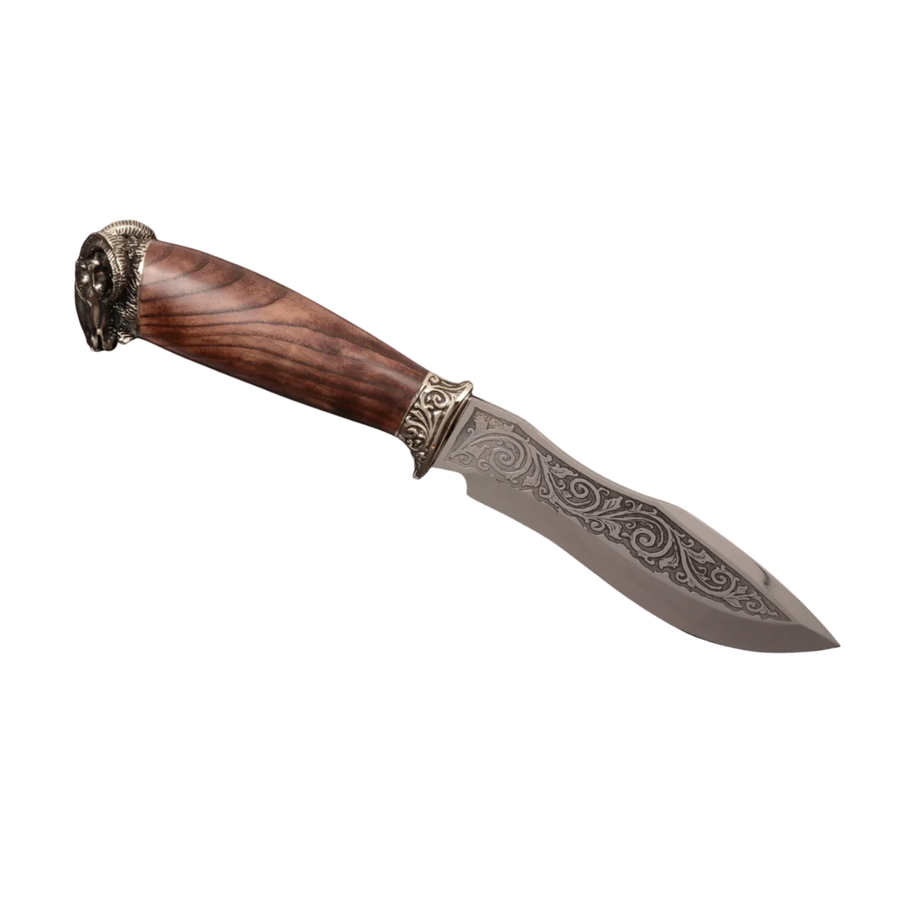 Hunting-Style Knife "Ram" with Stabilized Walnut Handle
