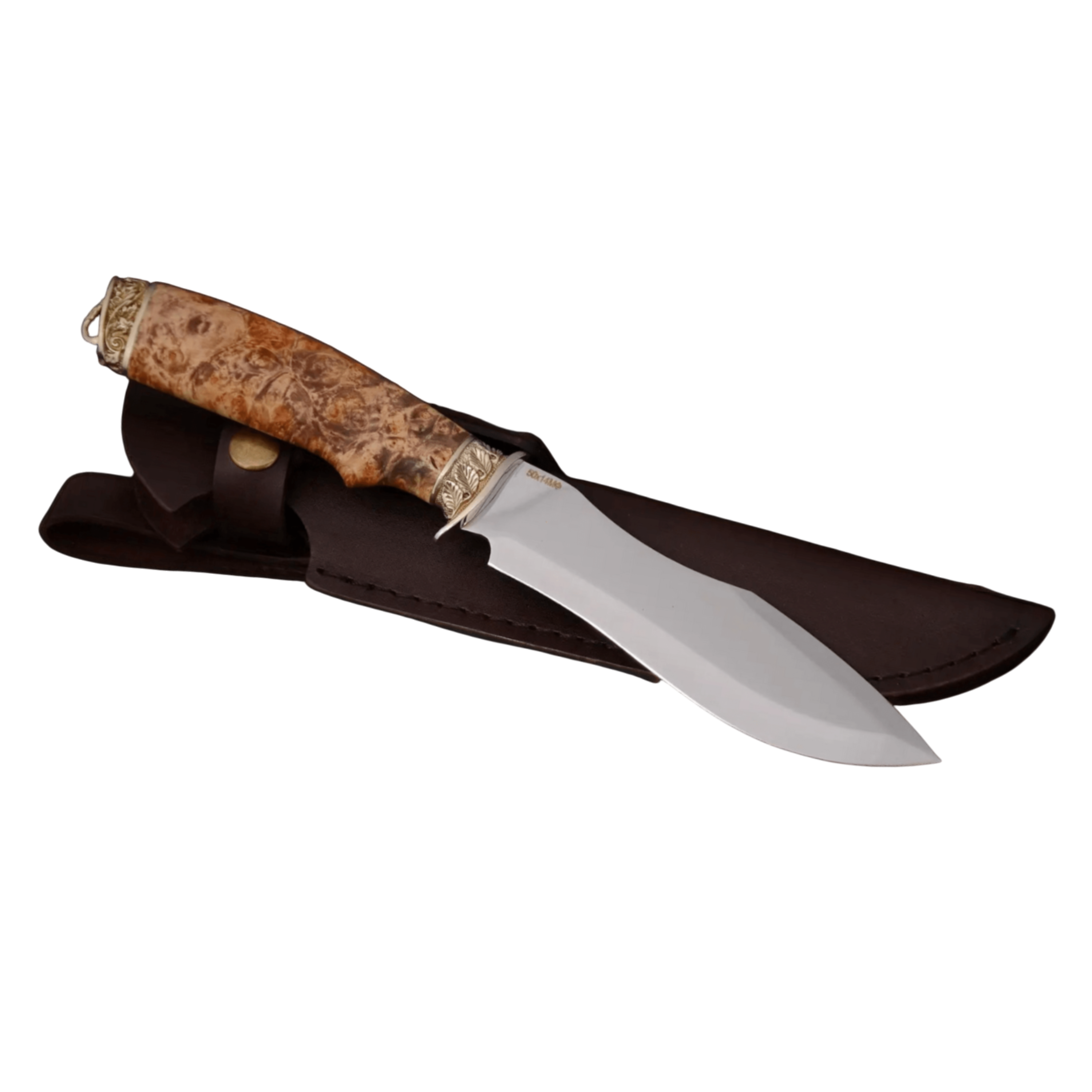 Hunting Fishing and Camping Pocket Knife with Leather Sheath