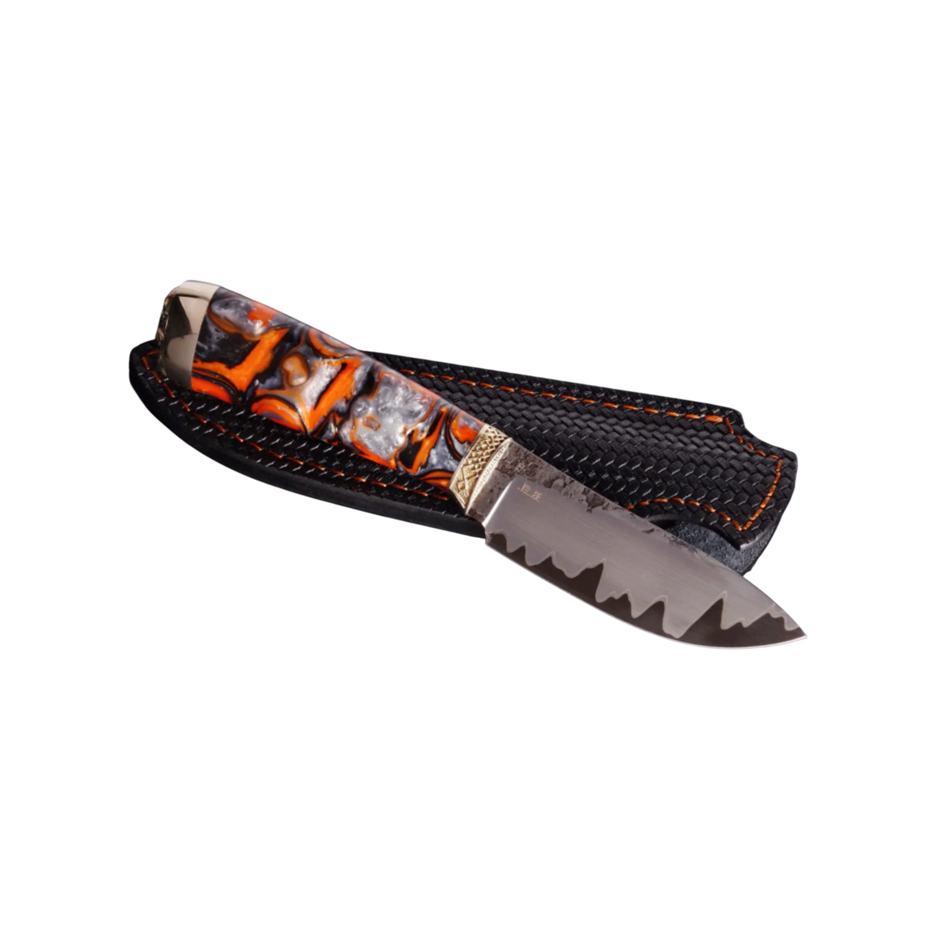 Unique Knife Featuring a Biker Skull Motif, Crafted by the Author - Limited Edition